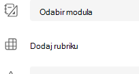 Dodavanje rubrike