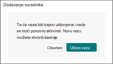 Uklanjanje veze za suradnju Obrasci
