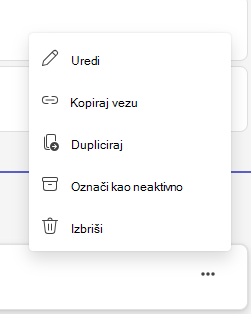 Snimka zaslona na kojoj se prikazuje označavanje zadatka kao neaktivnog.