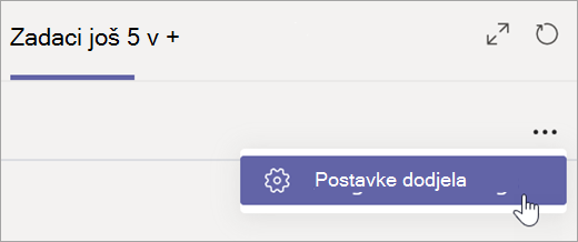 Odaberite Postavke zadataka u kartici Zadaci.