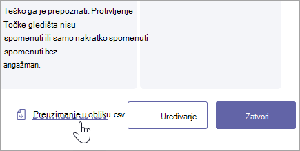 Preuzmite rubriku kao .csv datoteku.