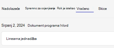 vraćeni zadatak