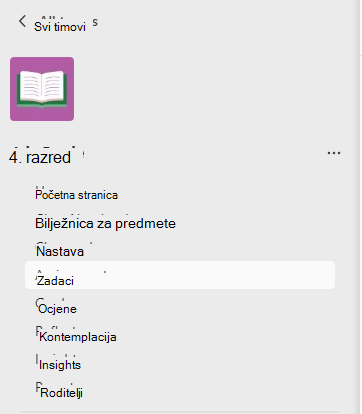 Snimka zaslona sa zadacima.