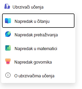 Snimka zaslona s prikazom napretka u čitanju.