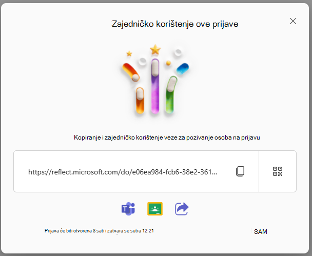 Snimka zaslona na kojoj se prikazuje reflekt.