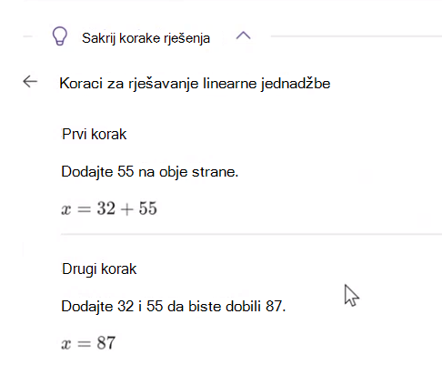 Koraci rješenja