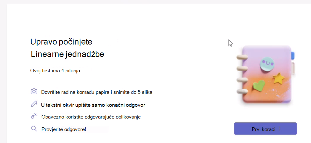 Snimka zaslona dijaloškog okvira za pokretanje.