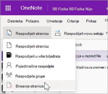 Odaberite Izbriši stranicu.