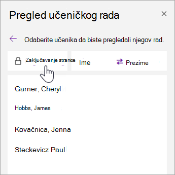 Odaberite Zaključavanje stranice.