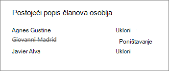 Uklanjanje člana osoblja iz bilježnice za nastavničko osoblje