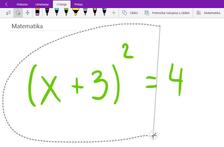 Odabir lasom rukom pisane matematičke jednadžbe