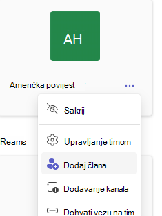 Dodavanje člana
