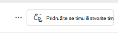 Snimka zaslona pridruživanja timu.