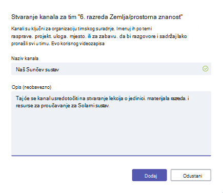 Stvaranje kanala