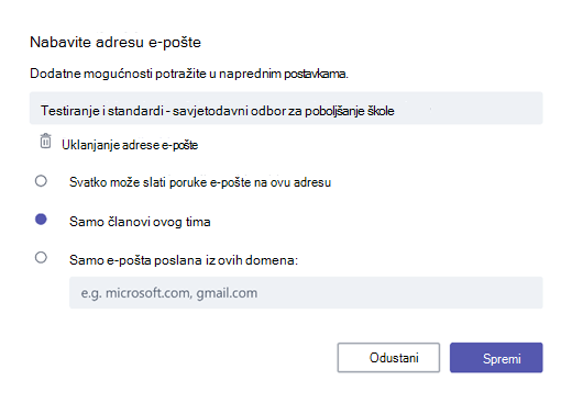 Nabavljanje e-pošte