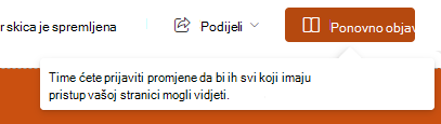Snimka zaslona ponovnog objavljivanja.