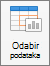 Snimka zaslona na kojoj se prikazuje na kartici Dizajn grafikona kliknite Odaberi podatke.