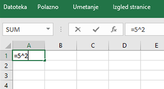 Snimka zaslona koja prikazuje da se formula nalazi u ćeliji.