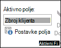 Postavke polja na vrpci
