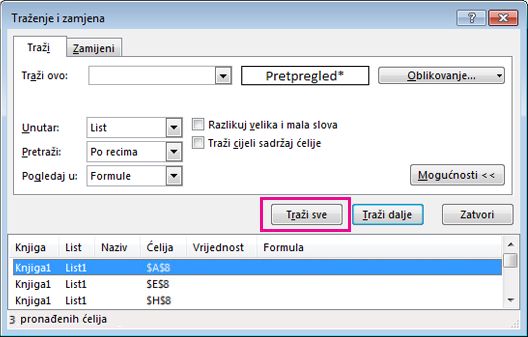 Traženje svih spojenih ćelija