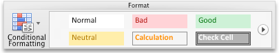 Home tab, Format group