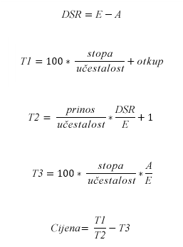 Formula CIJENA kada je N <= 1