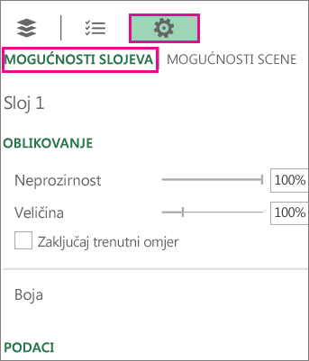 Gumb za otvaranje kartice