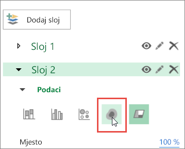 Toplinska karta u oknu Sloj