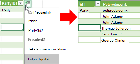 Dodavanje stupca vrste podataka