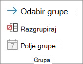 Slika vrpce programa Excel