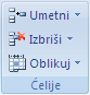 Slika vrpce programa Excel