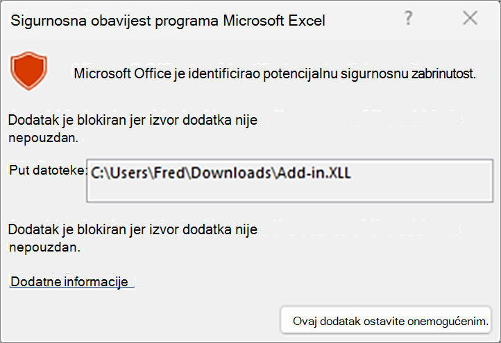 Blokiranje ploče XLL