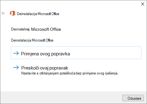 Odaberite Primijeni popravak