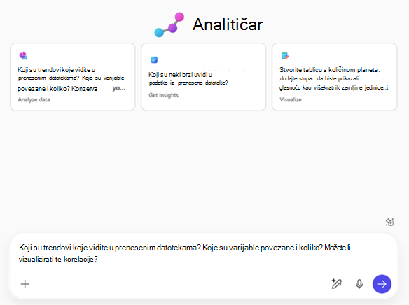 Slika početne stranice analitičara