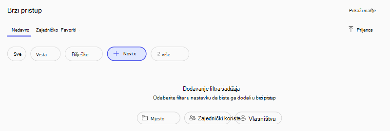snimka zaslona dodatnih filtara u rezultatima pretraživanja aplikacije Microsoft Copilot