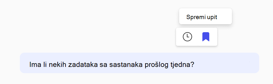 Snimka zaslona spremanja upita.