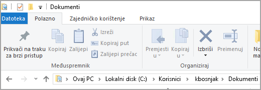 Mjesta zadane mape Dokumenti