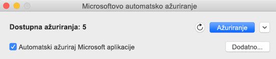 Prozor Microsoftova automatskog ažuriranja kada su ažuriranja dostupna.