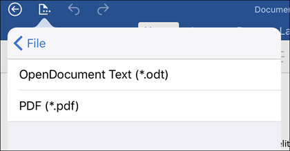 Dodirnite Izvoz datoteke > da biste izvezli dokument u PDF