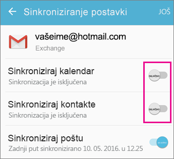 Sinkroniziranje omogućeno