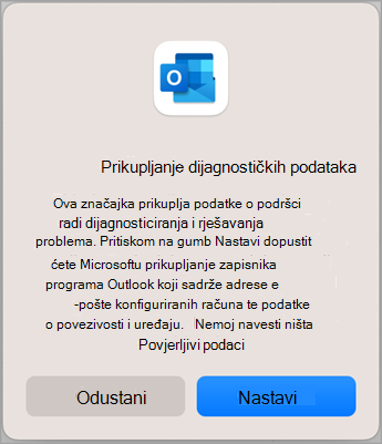 Obraćanje službi za podršku putem programa Outlook snimka zaslona dva
