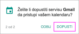 kontakte Dopustite kalendar