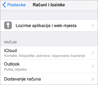 Odabir vrste računa