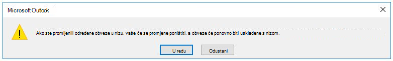 Dijaloški okvir kojim se objašnjava što se događa s određenim obvezama.