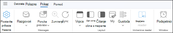 Kartica Prikaz u novom programu Outlook za Windows