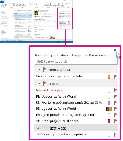 Prikvačen uvid u zadatke