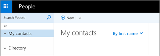 Slika izgleda stranice Osobe u web-aplikaciji Outlook Web App