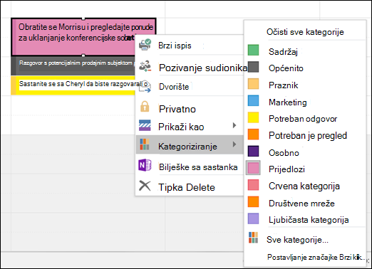 Možete desnom tipkom miša kliknuti obvezu i dodijeliti kategoriju.