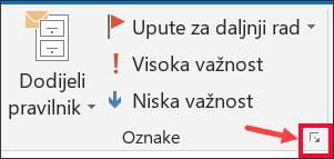 Odaberite Dodatne mogućnosti da biste postavili odgodu isporuke.