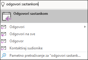 Korištenje značajke Recite mi što želite učiniti za pronalaženje stavki jelovnika